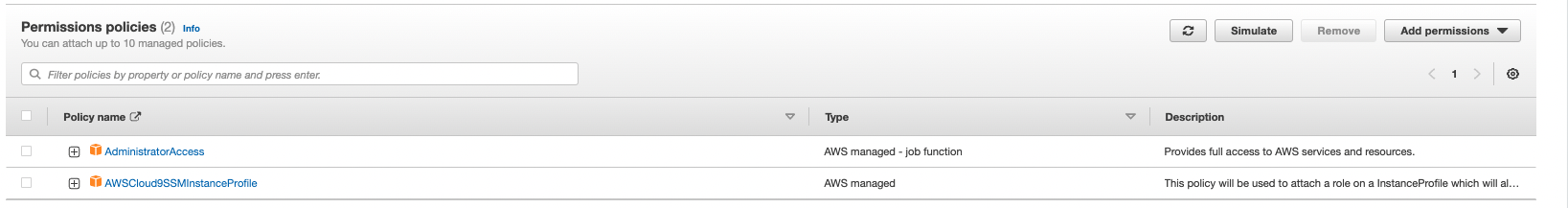 Configure Cloud9 Auth
